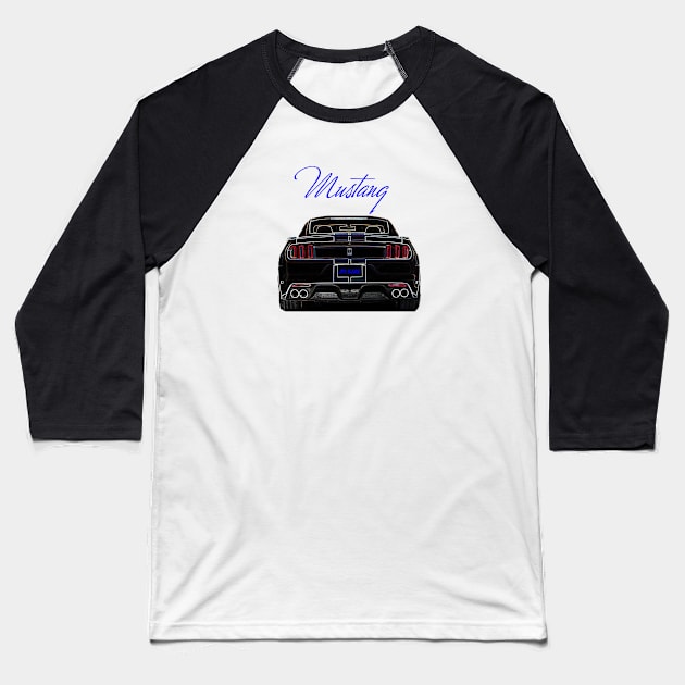 Ford Mustang GT Rear End Baseball T-Shirt by JFK KARZ